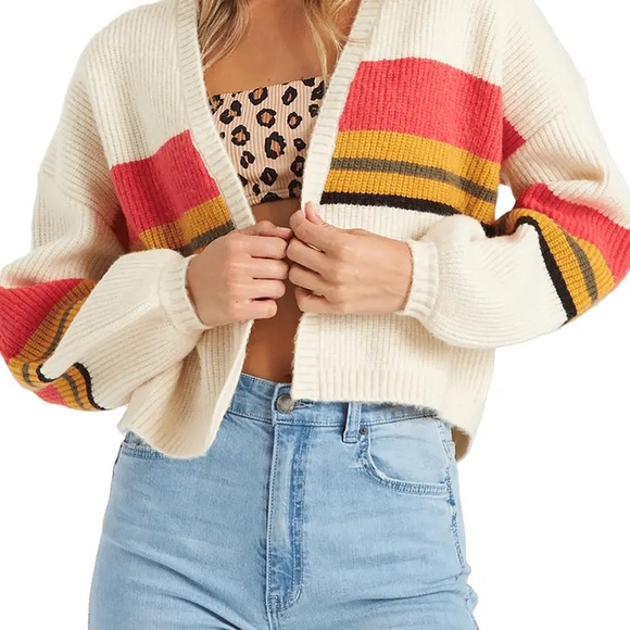 Billabong Take Me There stripe crop cardigan - Picture 2 of 6
